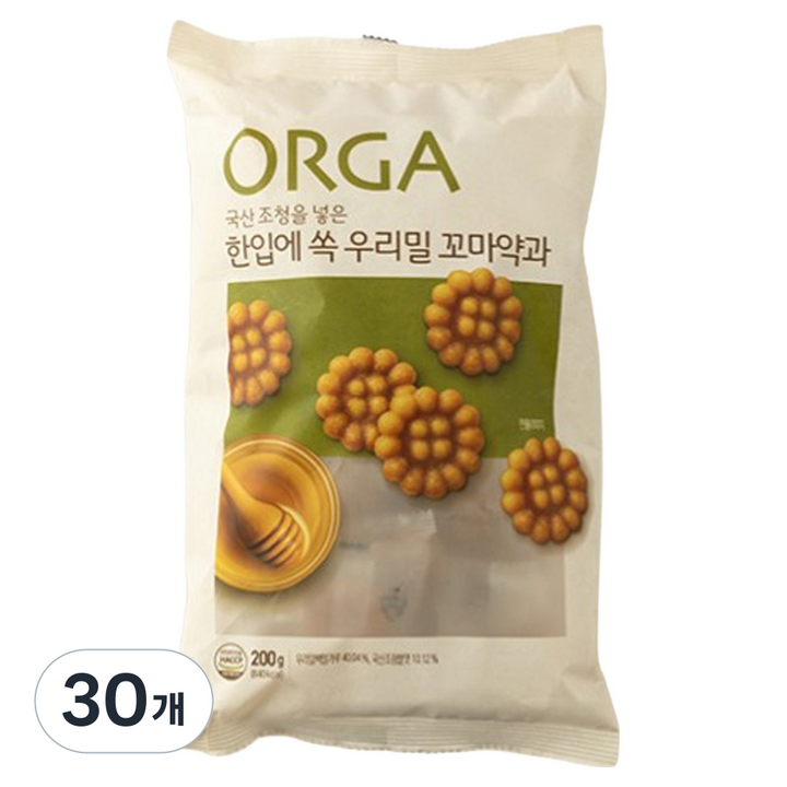 올가홀푸드 한입에 쏙 우리밀 꼬마약과, 200g, 30개