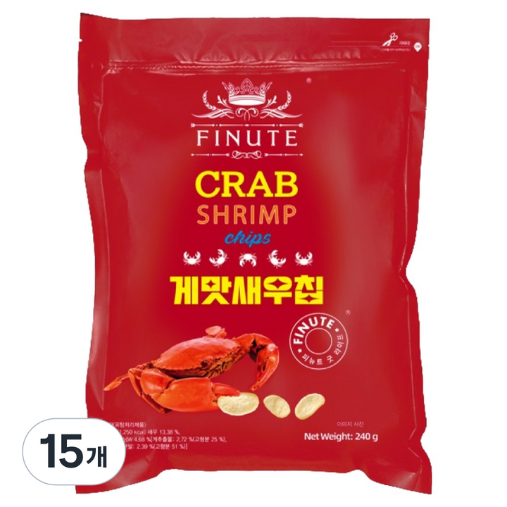 피뉴트 게맛 새우칩 과자, 15개, 240g