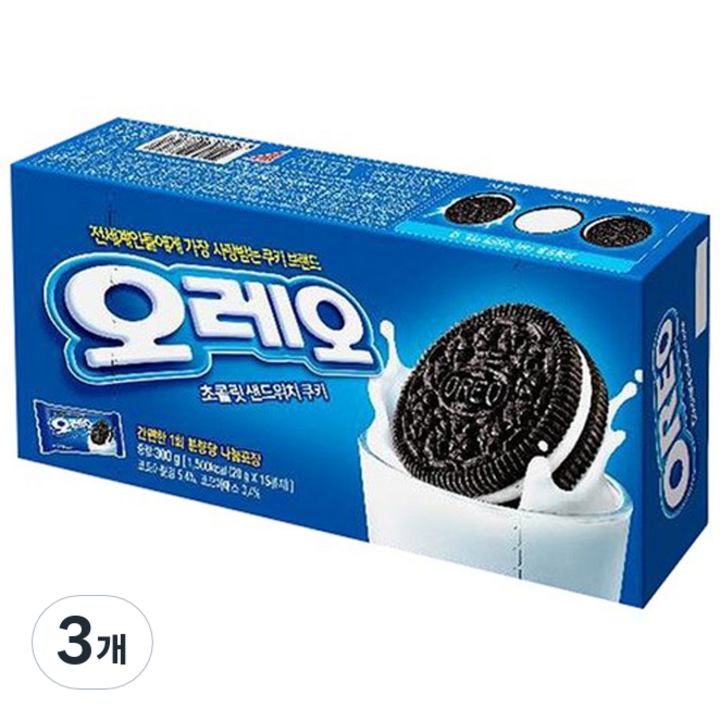 동서 오레오 화이트 샌드위치 쿠키, 300g, 3개