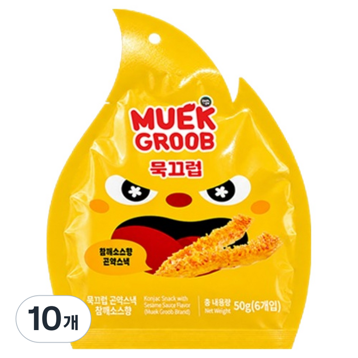 묵끄럽 마라곤약스낵 참깨소스맛, 50g, 10개