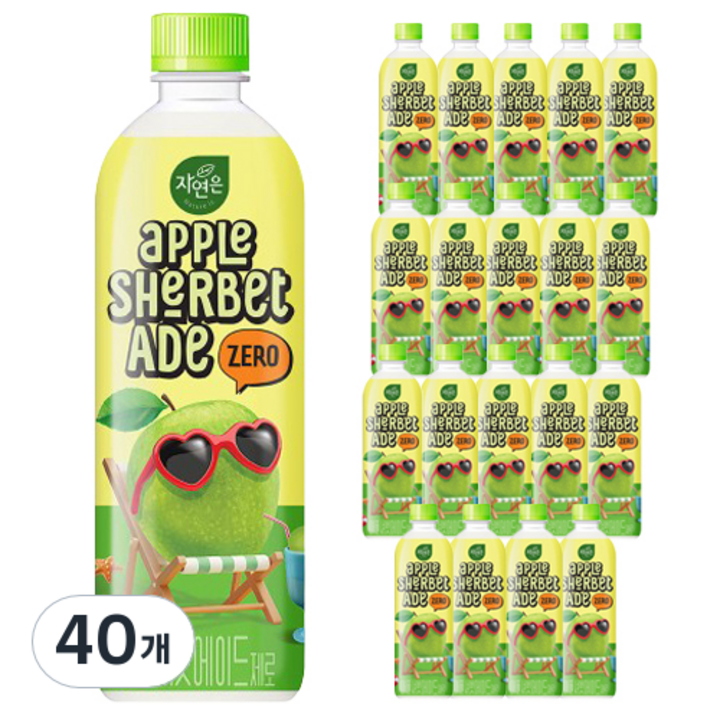 자연은 애플 셔벗에이드 제로, 500ml, 40개