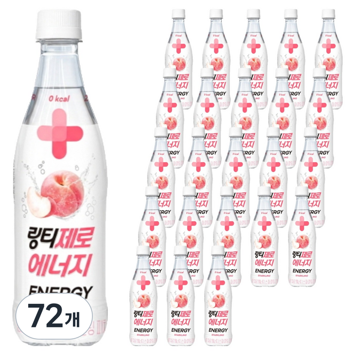 링티 제로 에너지 스파클링 피치맛, 72개, 500ml