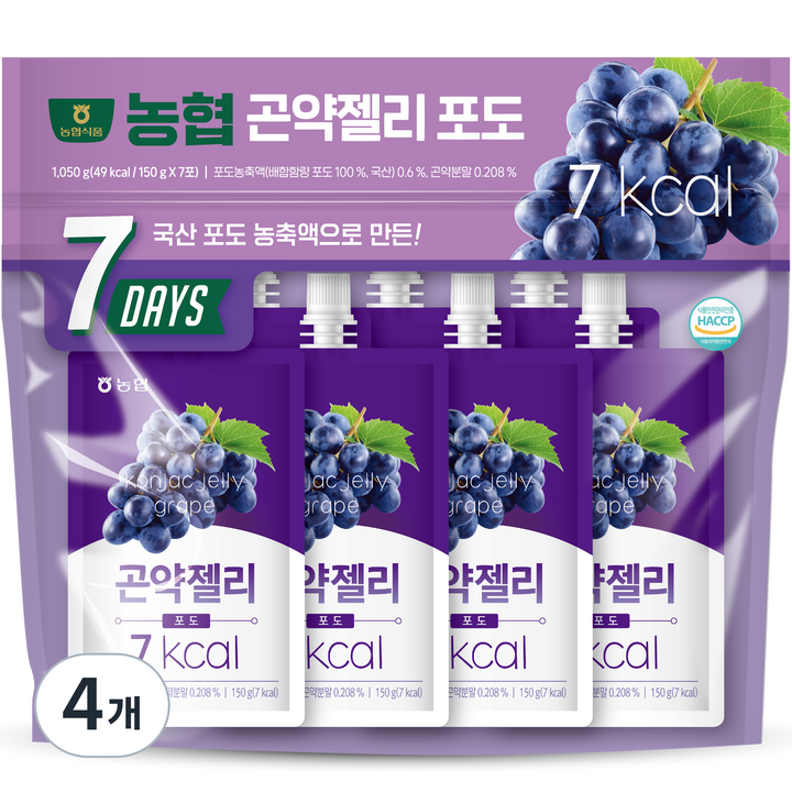 농협식품 곤약젤리 포도, 150g, 28개