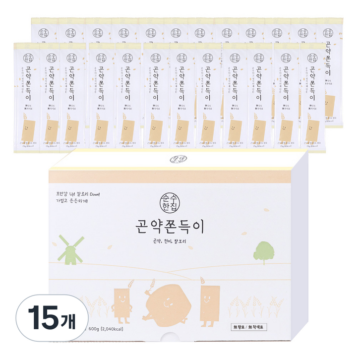 순수한집 곤약쫀드기 현미맛, 600g, 15개
