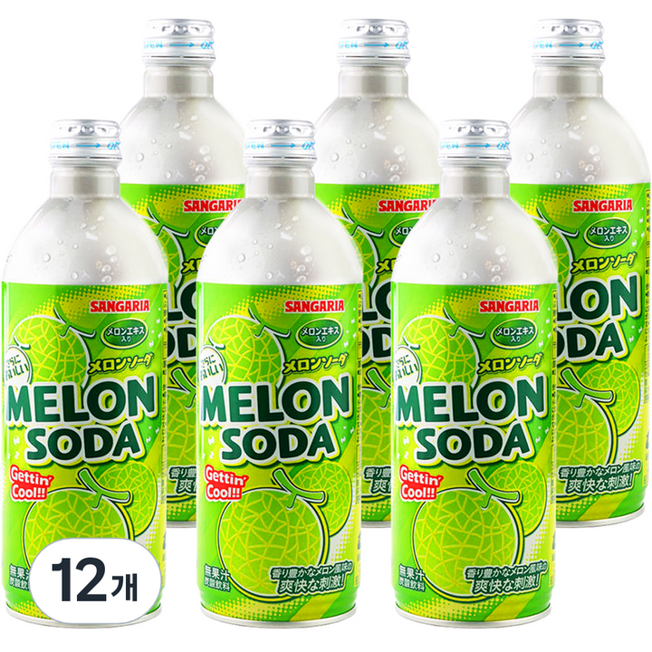 산가리아 멜론 소다 음료, 500ml, 12개