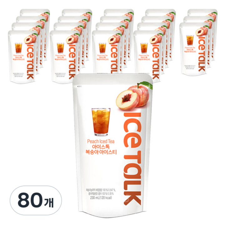 아이스톡 복숭아 아이스티, 80개, 230ml