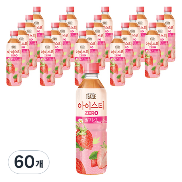 티즐 아이스티 제로 딸기, 500ml, 60개