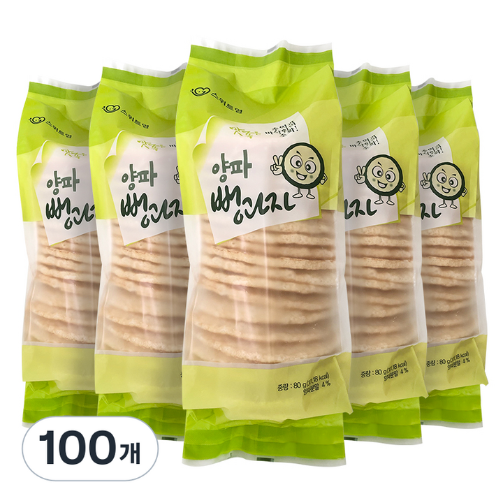 스위트영 양파 스낵 뻥과자, 80g, 100개