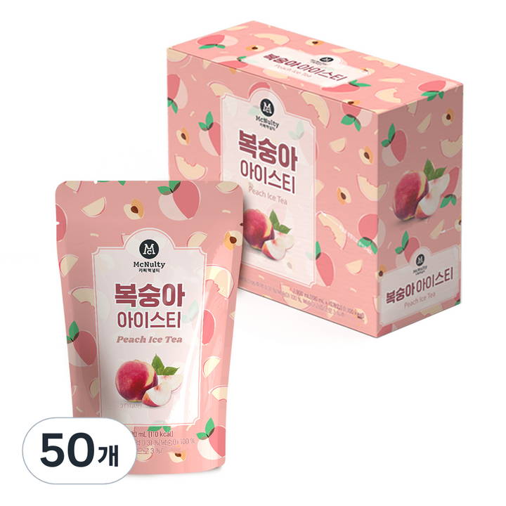 맥널티커피 복숭아 아이스 티, 190ml, 50개