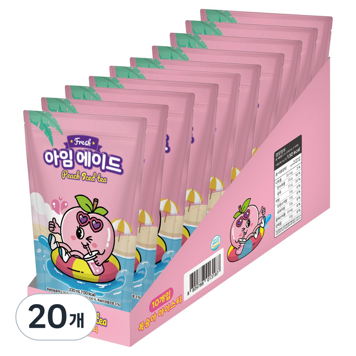 아임에이드 복숭아 아이스티, 20개, 230ml