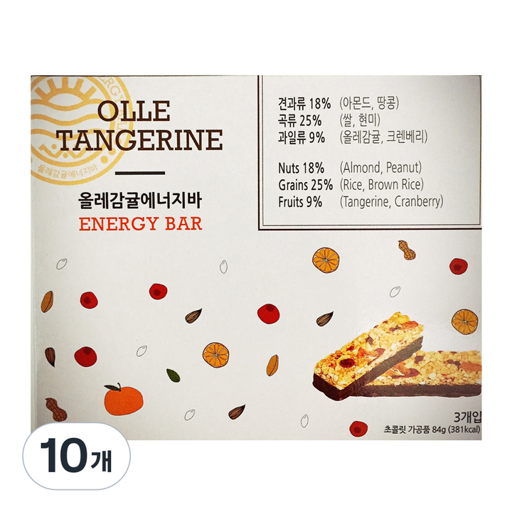 [씨앤미] 올레감귤에너지바, 84g, 10개