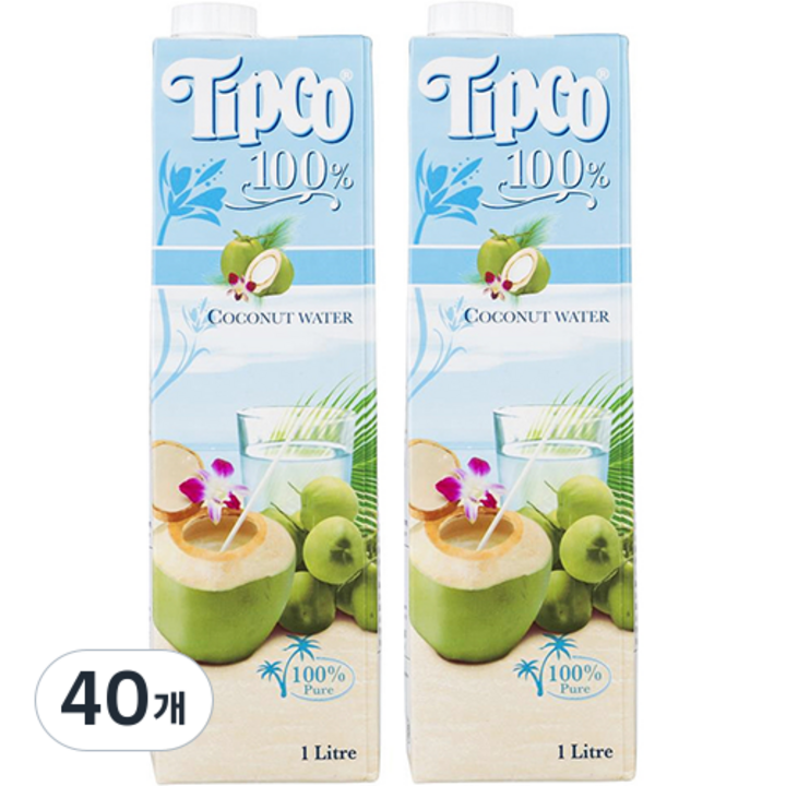 팁코 코코넛워터, 1L, 40개