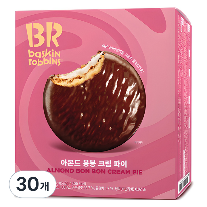 배스킨라빈스 아몬드 봉봉 크림 파이, 336g, 30개