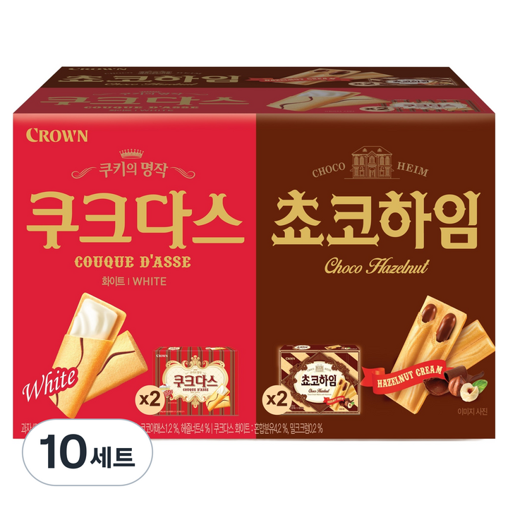 크라운 하임 쿠크 사무실 간식 세트, 540g, 10세트