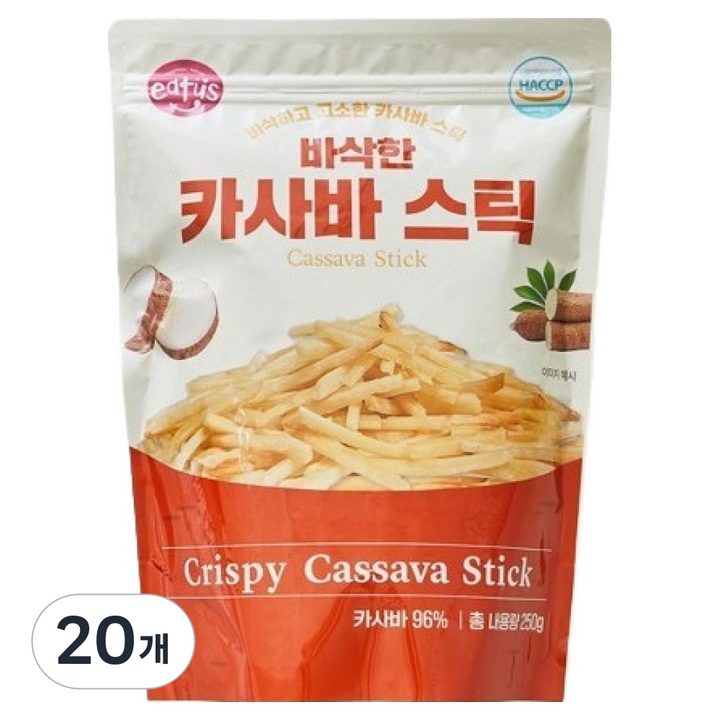 이더스 바삭한 카사바 스틱, 250g, 20개