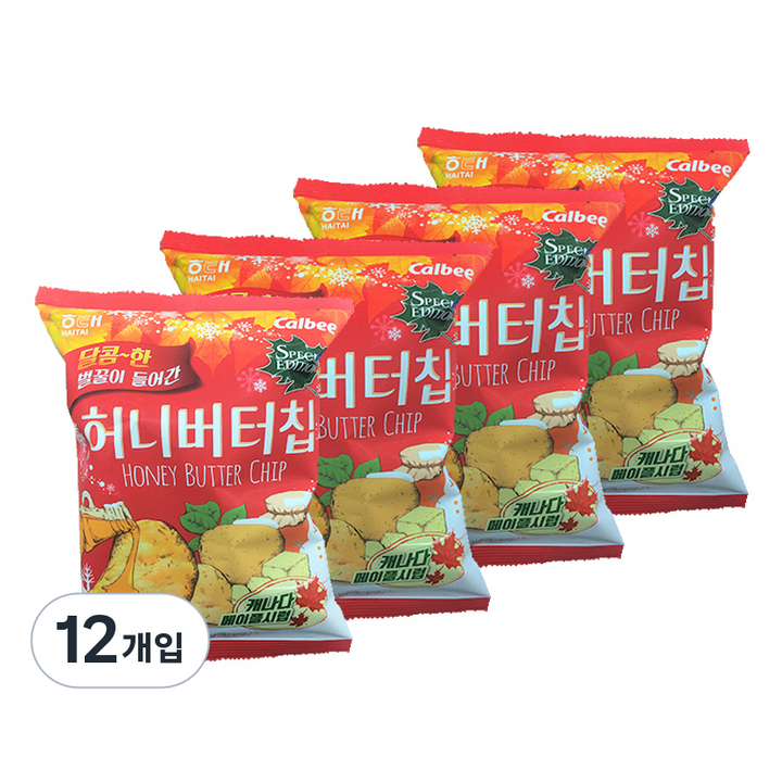 해태제과 허니버터 칩 메이플 시럽, 60g, 12개