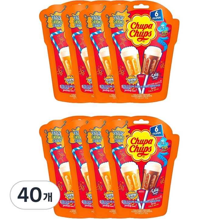 츄파춥스 피즈캔디, 90g, 40개