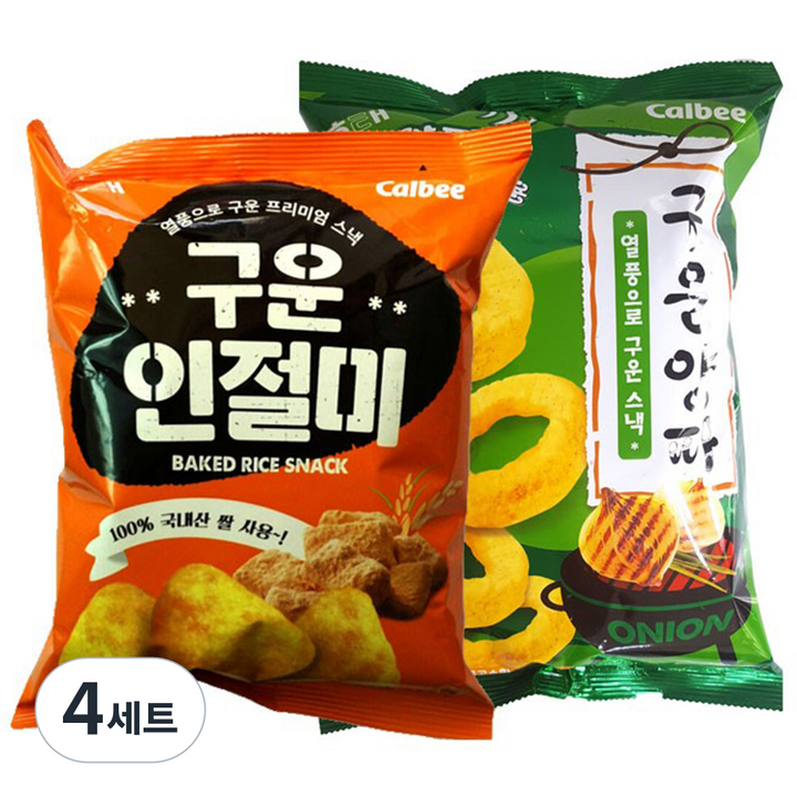 해태제과 구운인절미 140g + 구운양파 140g, 4세트