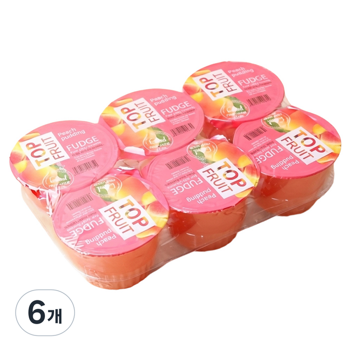 탑플룻 복숭아 푸딩 6p, 690g, 6개