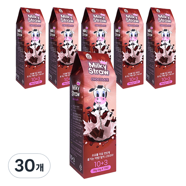 홈앤키즈 밀키 스트로우 초콜렛맛, 78g, 390개
