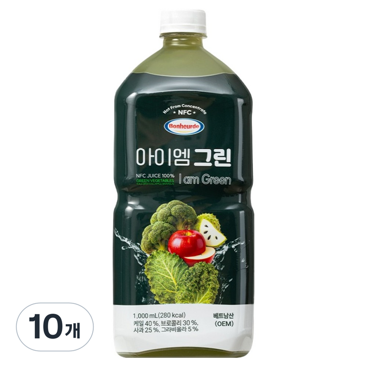 보넬드 아이엠 그린 주스, 10개, 1L