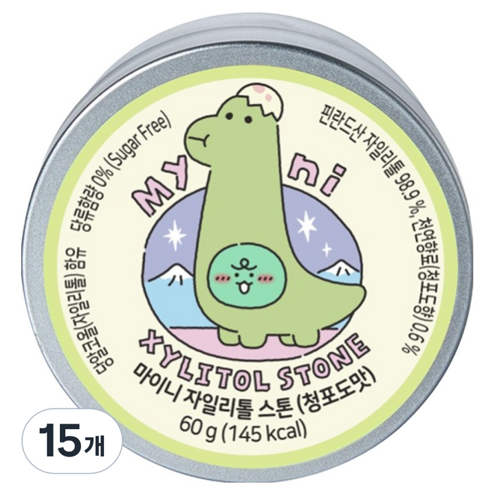 마이니 자일리톨 스톤 청포도맛, 60g, 15개
