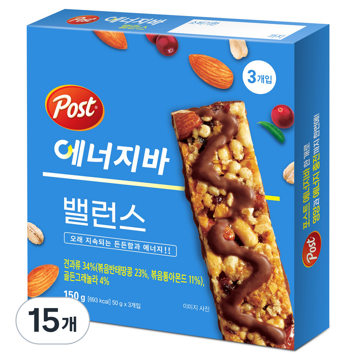 포스트 에너지바 밸런스 3p, 150g, 15개