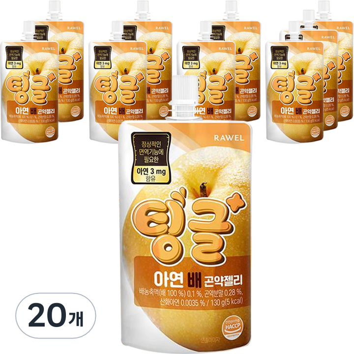 로엘 팅글 아연 배 곤약젤리, 130g, 20개