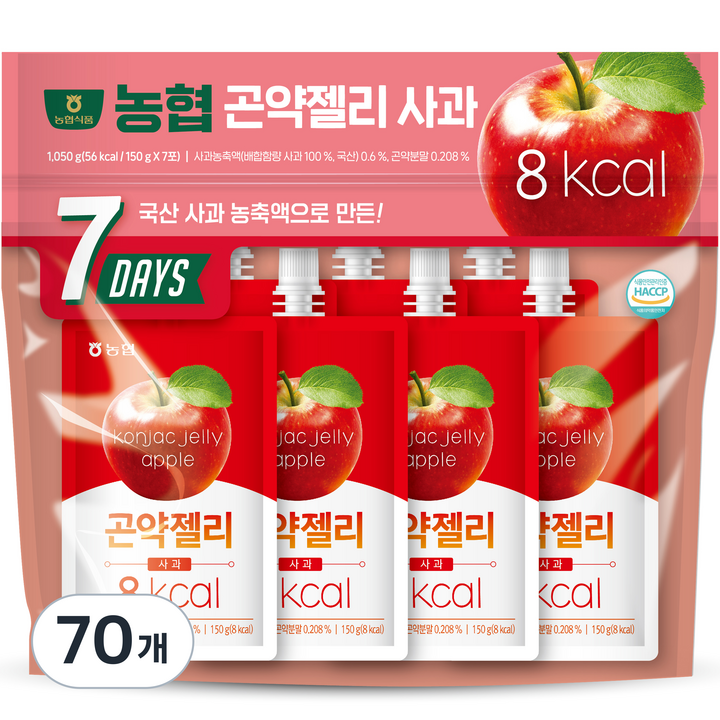 농협식품 곤약젤리 사과, 150g, 70개
