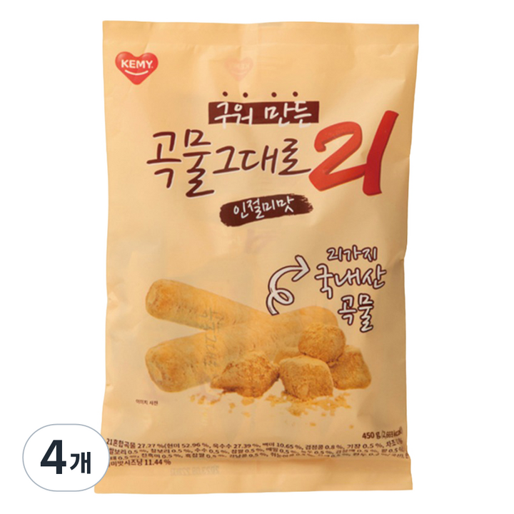 곡물그대로21 구워만든 곡물그대로 21 인절미, 4개, 450g