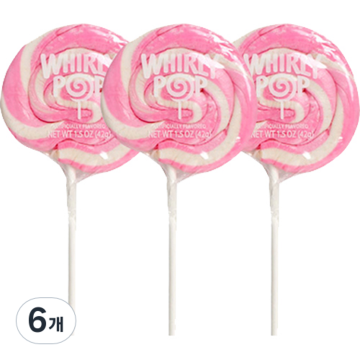 휘리팝 버블껌향 막대사탕, 42g, 6개