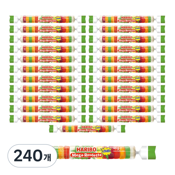 하리보 메가룰렛 사우어 젤리, 45g, 240개