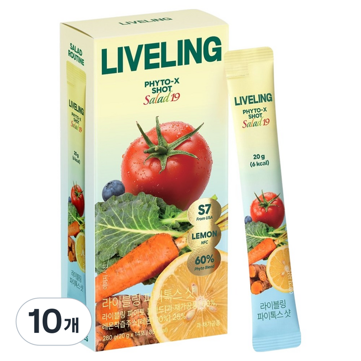 라이블링 파이톡스 샷 샐러드 루틴 14p, 280g, 10개