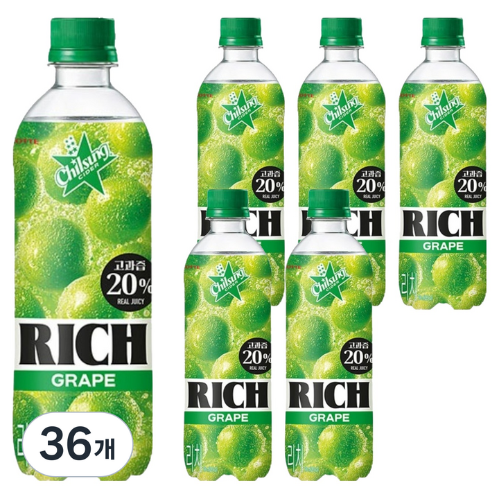 칠성사이다 리치 포도, 36개, 500ml