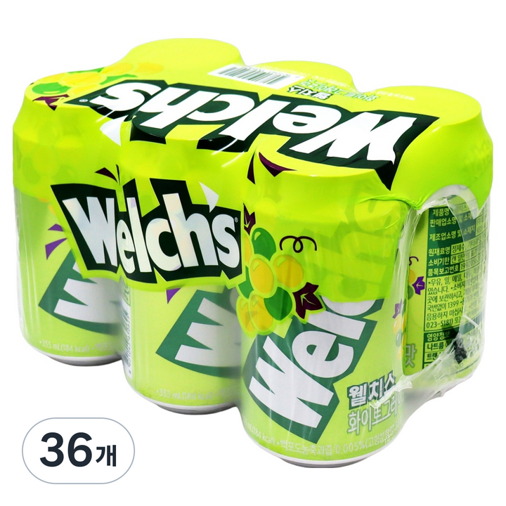 웰치스 화이트그레이프맛, 355ml, 36개