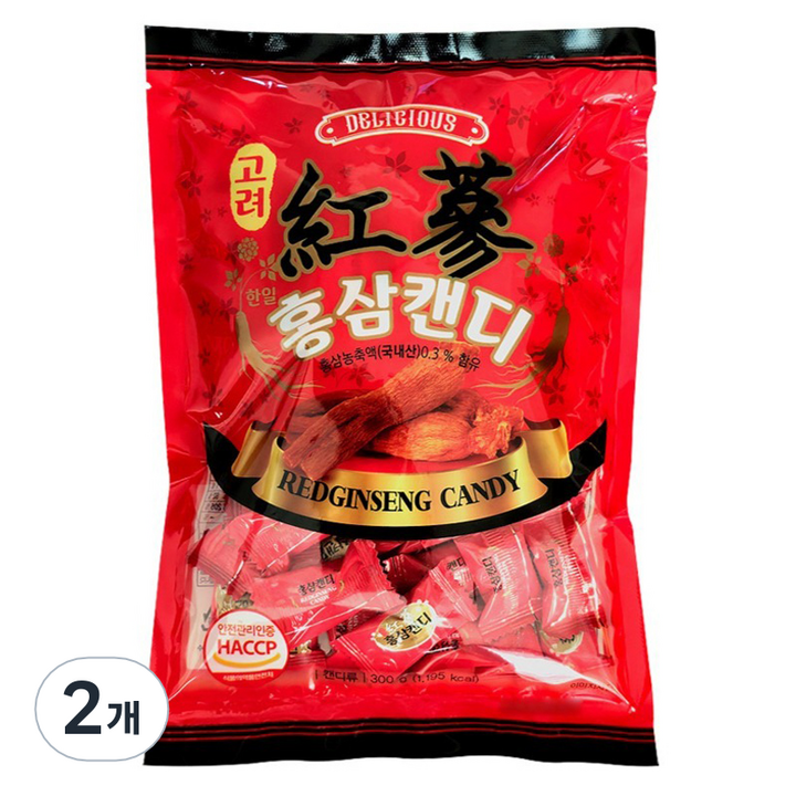 한일제과 홍삼 캔디, 2개, 300g