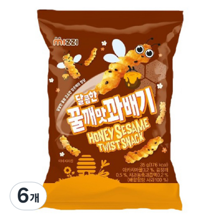 미찌푸드 꿀깨맛 꽈배기, 35g, 6개