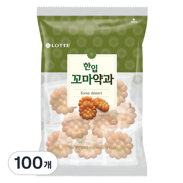 롯데웰푸드 한입꼬마약과, 140g, 100개