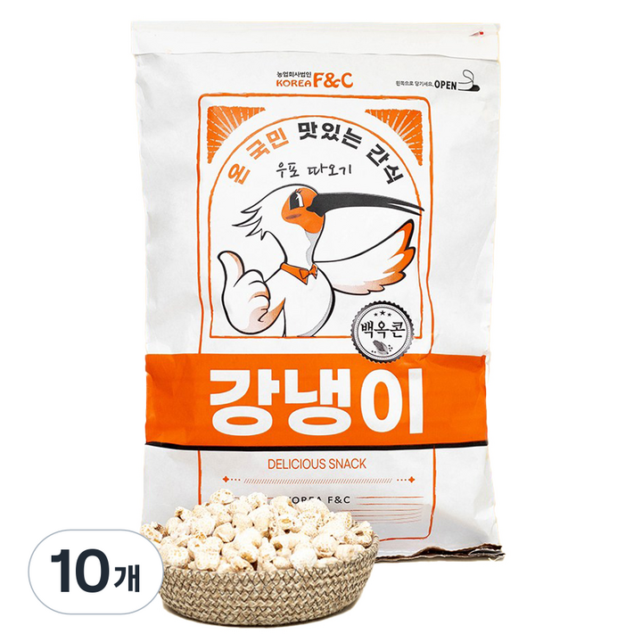 우포따오기 백옥콘 포대 강냉이, 1kg, 10개