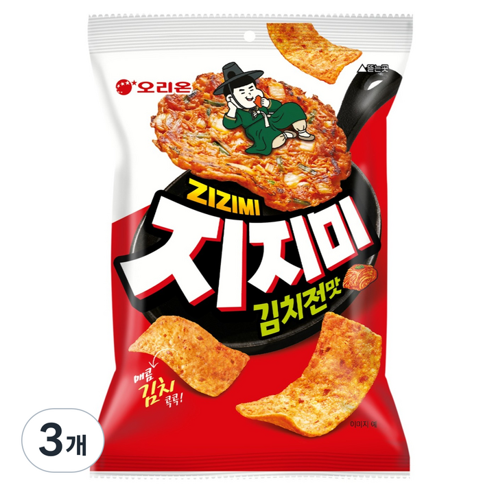 오리온 지지미 김치전맛, 58g, 3개