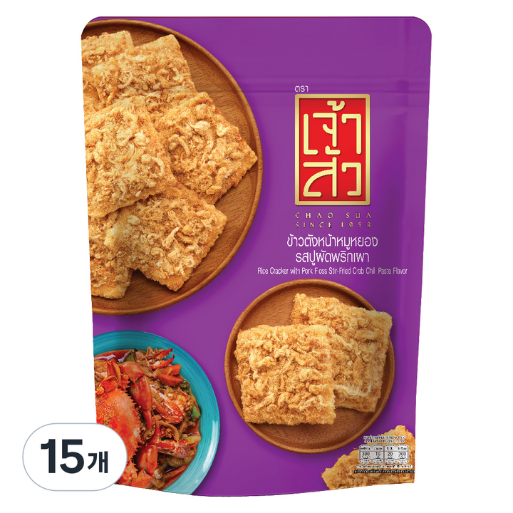 차오수아 자스민 라이스 크래커 크랩맛, 15개, 80g