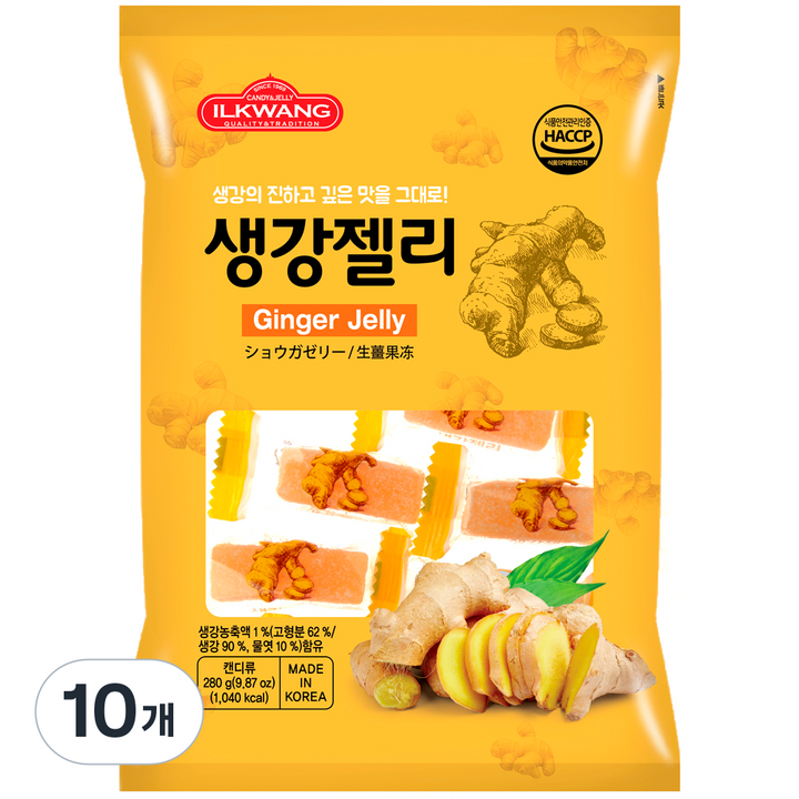 일광제과 생강젤리, 280g, 10개