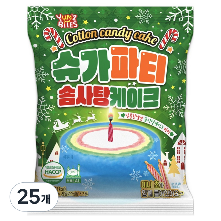 슈가파티 솜사탕 케이크, 25개, 13g