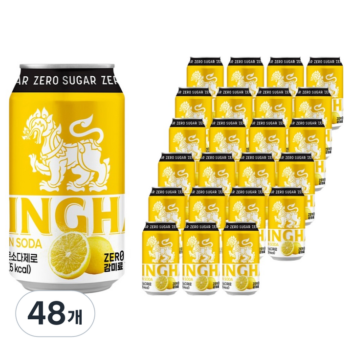 싱하 레몬 소다 제로, 355ml, 48개