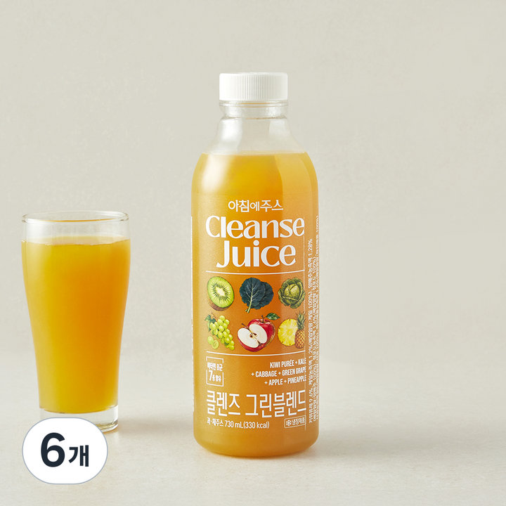 아침에주스 클렌즈 그린블렌드, 6개, 730ml
