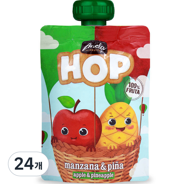 아넬라 HOP 과일 퓨레, 100g, 24개, 혼합맛(사과/파인애플)