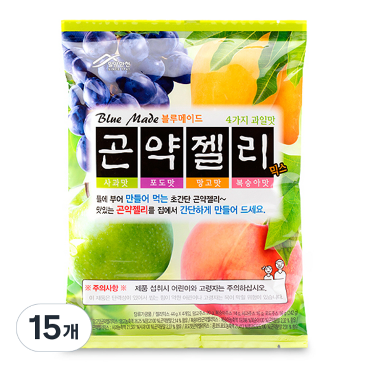 밀양한천 블루메이드 곤약젤리 믹스, 242g, 15개