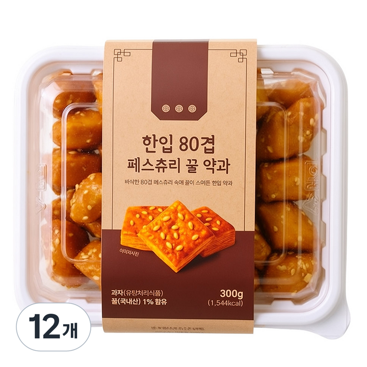 한입 80겹 페스츄리 꿀약과, 12개, 300g