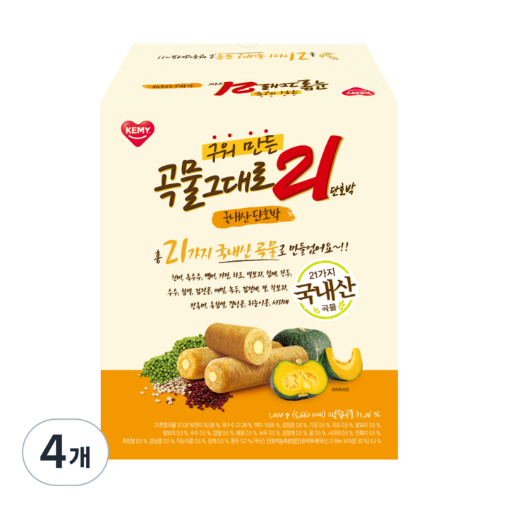 곡물그대로21 구워만든 곡물 그대로21 과자 단호박, 1kg, 4개