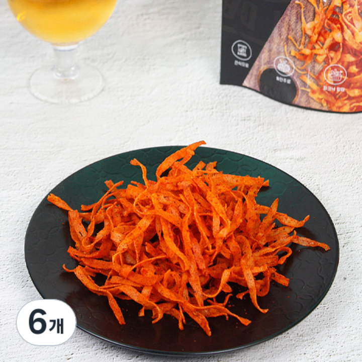 31건어물 수제 낙지롱칩 매운맛, 6개, 130g